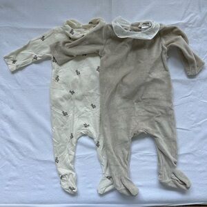 ZARA HOME 2 BNWOT footies 1-3 months/58cm